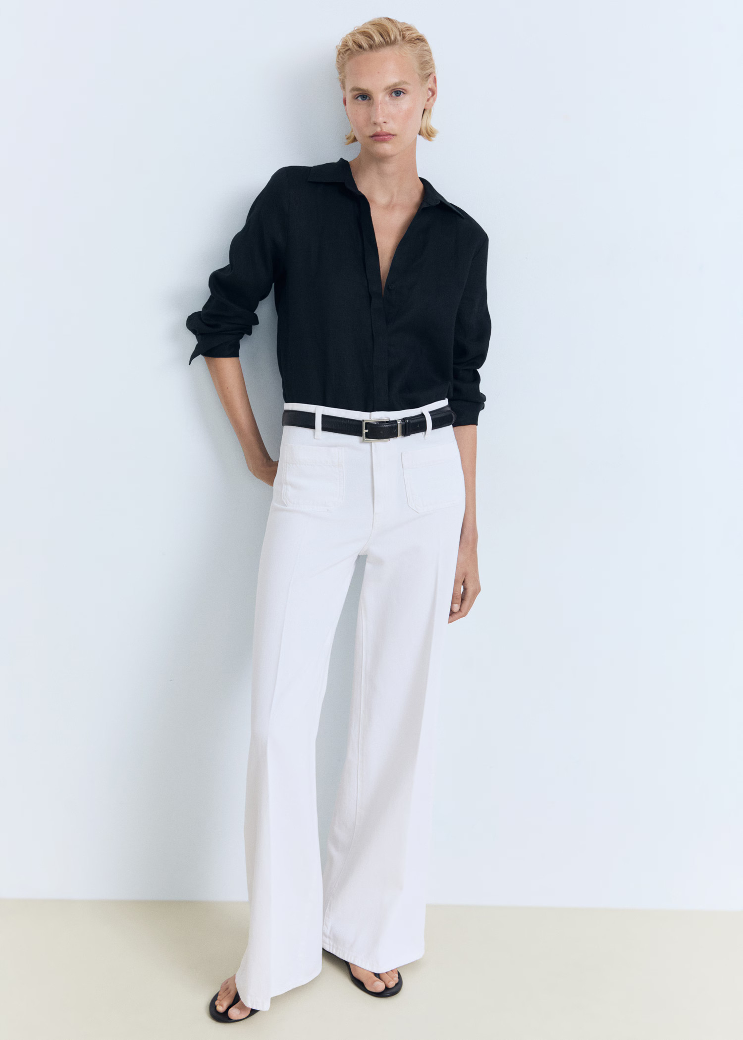 High-rise wide leg  jeans with pockets - Women | MANGO United Kingdom | MANGO (UK)