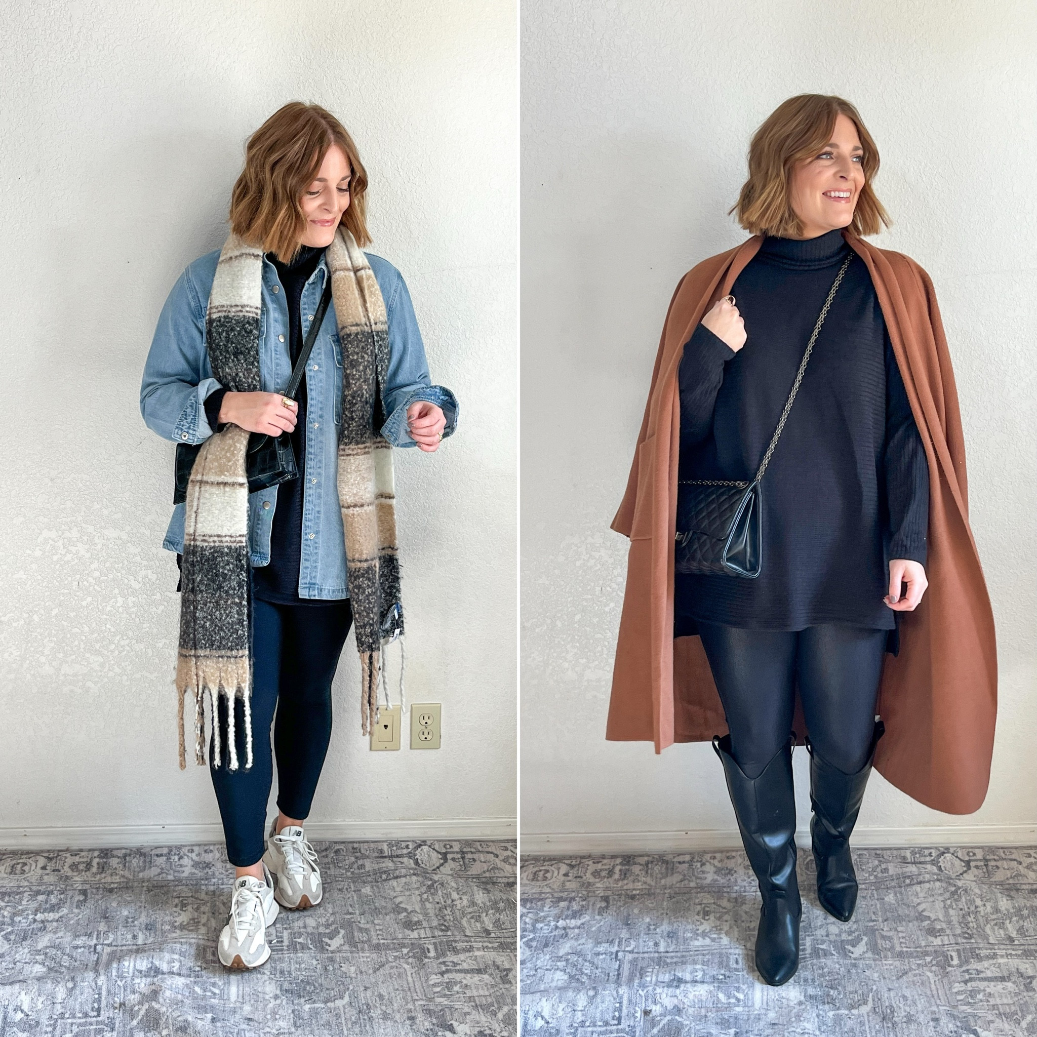 Ribbed mock neck tunic// styled two ways (dressy + casual)

Tunic L
Jean shacket L
Coatigan L
Leggings L

#LTKstyletip #LTKfindsunder50 #LTKmidsize