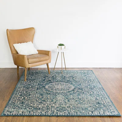 Baird Oriental Teal Area Rug Charlton Home Rug Size: Rectangle 5'4" x 7' | Wayfair North America