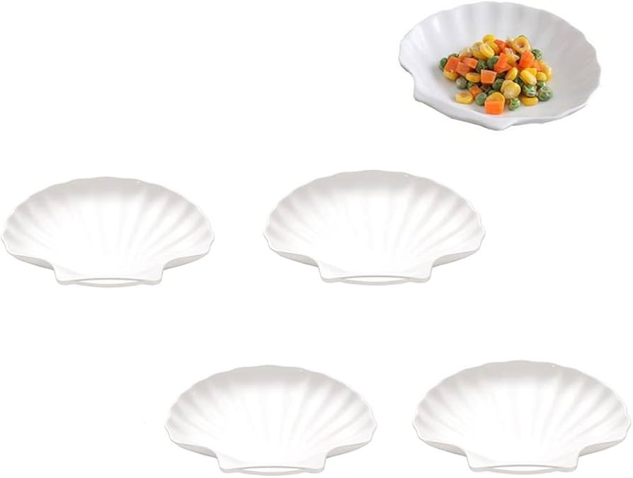 Leoyoubei Sauce Dish Set of 4, 5" White Porcelain Dipping Bowls for Sushi, Soy Sauce, Ketchup, Ho... | Amazon (US)