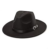 LADYBRO 1920s Black Hat Womens Hats - Belt Fedoras for Men Women Winter Hats 40s Fedora | Amazon (US)