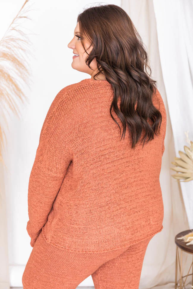 Wonder Often Terracotta Knit Lounge Pants FINAL SALE | The Pink Lily Boutique