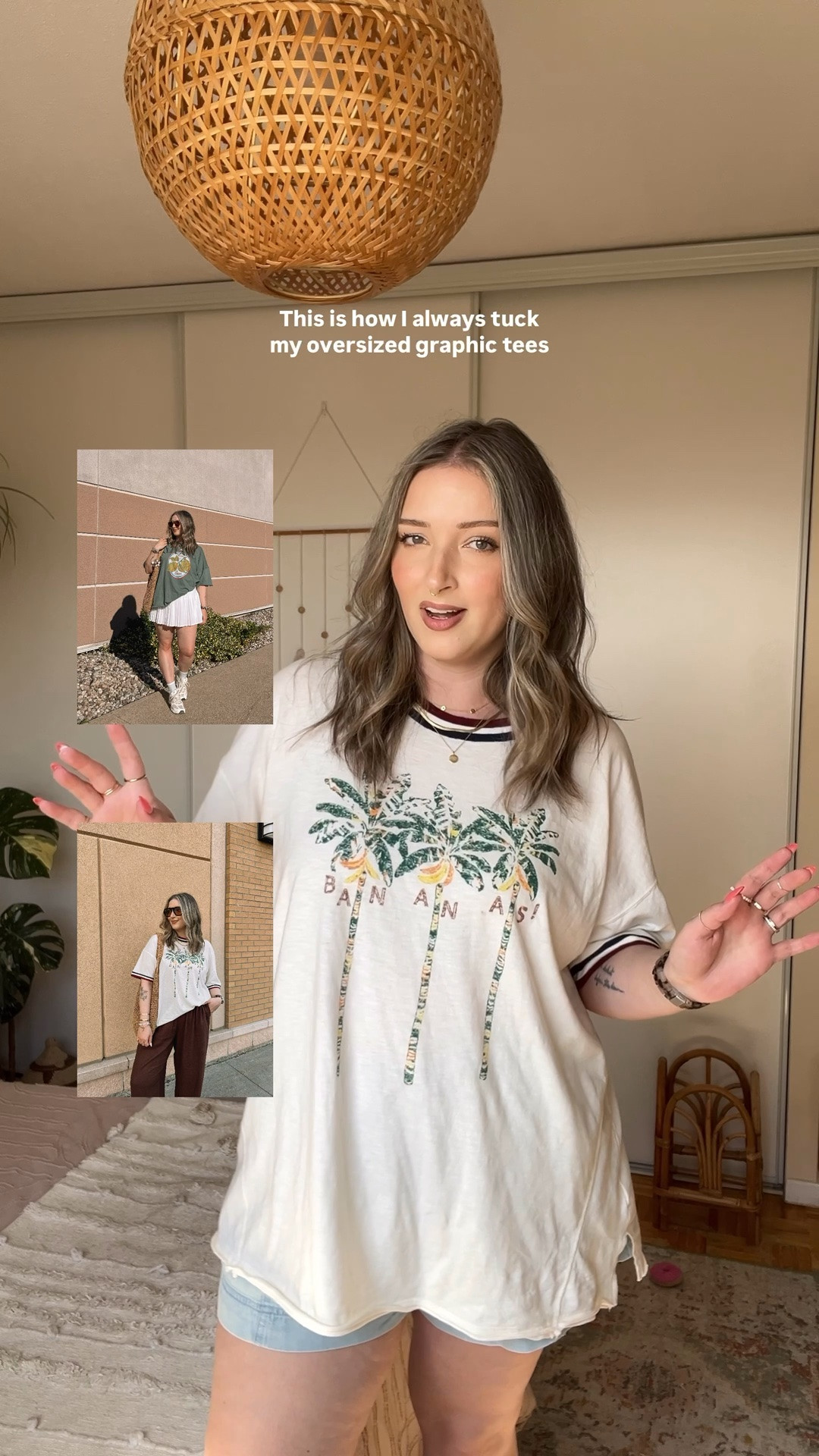 How I tuck my oversized tees to give some interest to a simple summer outfit!Wearing my usual size L in the tee & shorts

#LTKstyletip #LTKsummer #LTKmidsize