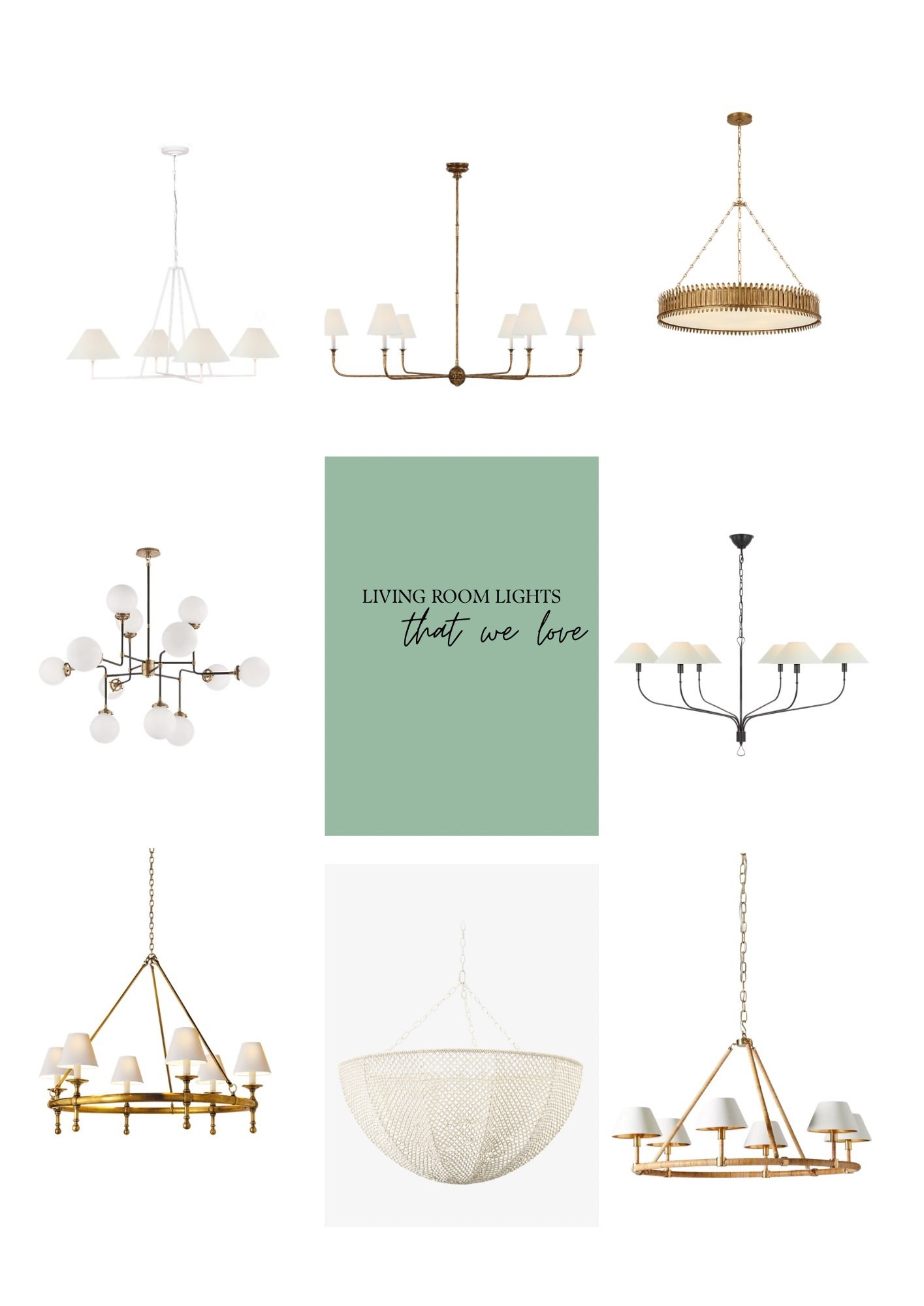 
⸻

Living room lights that we can’t stop thinking about ✨🤍

I rounded up some of my favorite chandeliers from McGee & Co, Serena & Lily, and Visual Comfort — all so good for a cozy but elevated living room. Think warm brass finishes, soft linen shades, sculptural globes, and those timeless round statement fixtures that instantly make a space feel layered.

These are perfect for modern traditional, coastal, and transitional homes — especially if you have taller ceilings or an open concept layout and need something with presence. 

#livingroomlighting #chandelier #coastalstyle #moderntraditional #homedecor #ltkhome #lightingideas