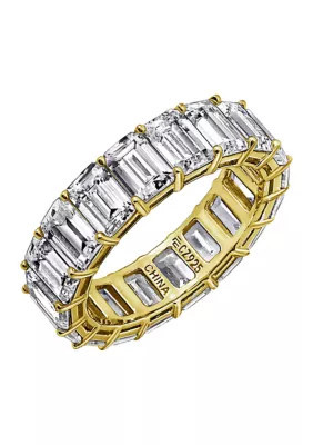 DIAMONBLISS Emerald Cut Eternity Band Ring, Gold, 5 | Belk