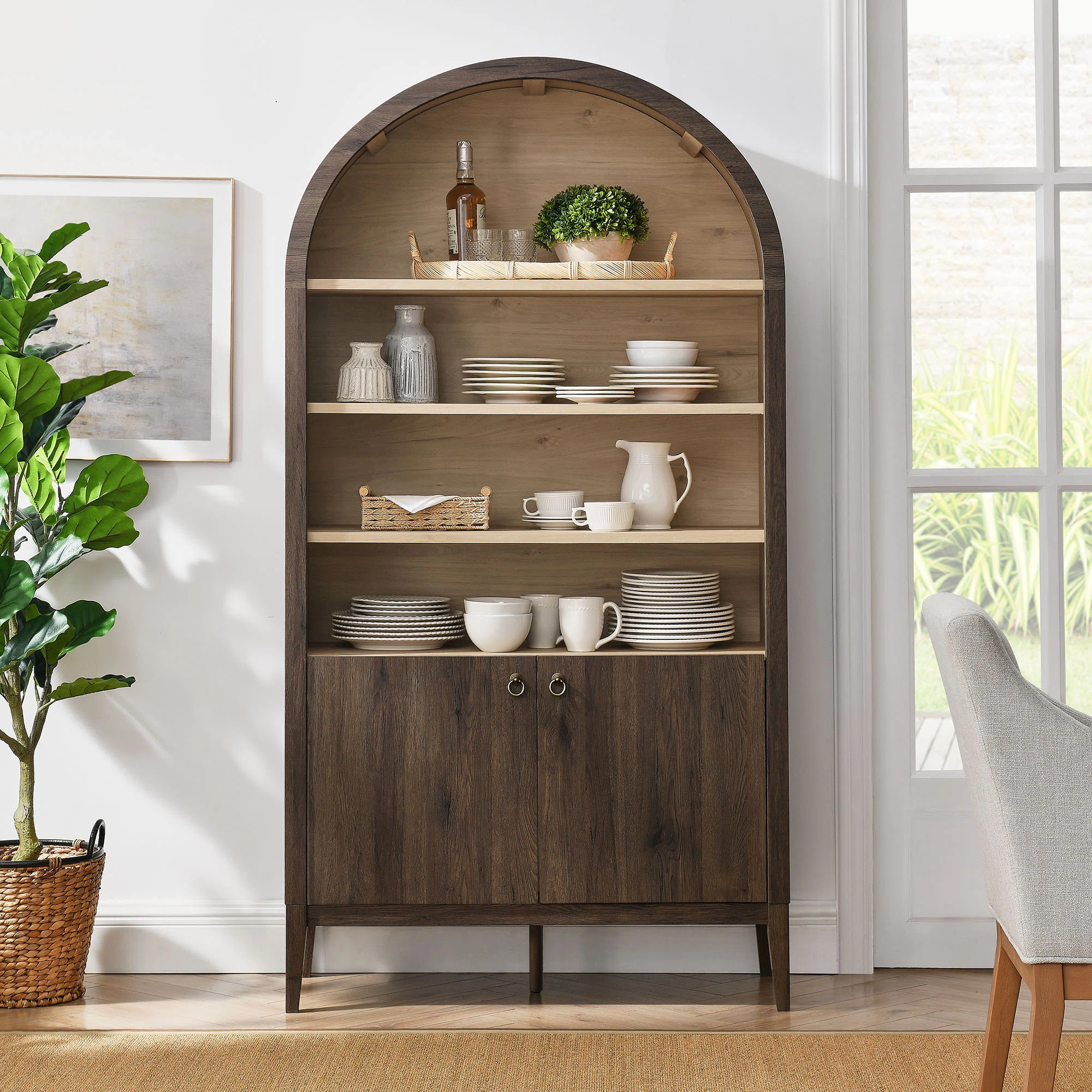 Modway Nolan 74" Tall Arched Storage Display Cabinet Bookshelf & Reviews | Wayfair | Wayfair North America
