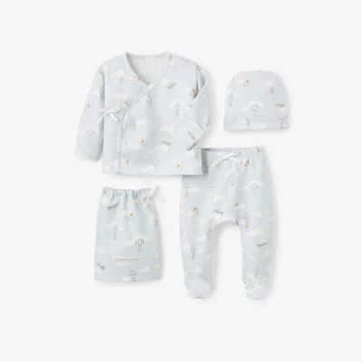 Up & Away Double Layered Cotton Layette Set | Elegant Baby