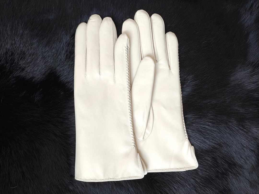 Cashmere / Silk Lined Leather Gloves Handmade Ladies Gloves for Driving Gift Cream - Etsy UK | Etsy (US)
