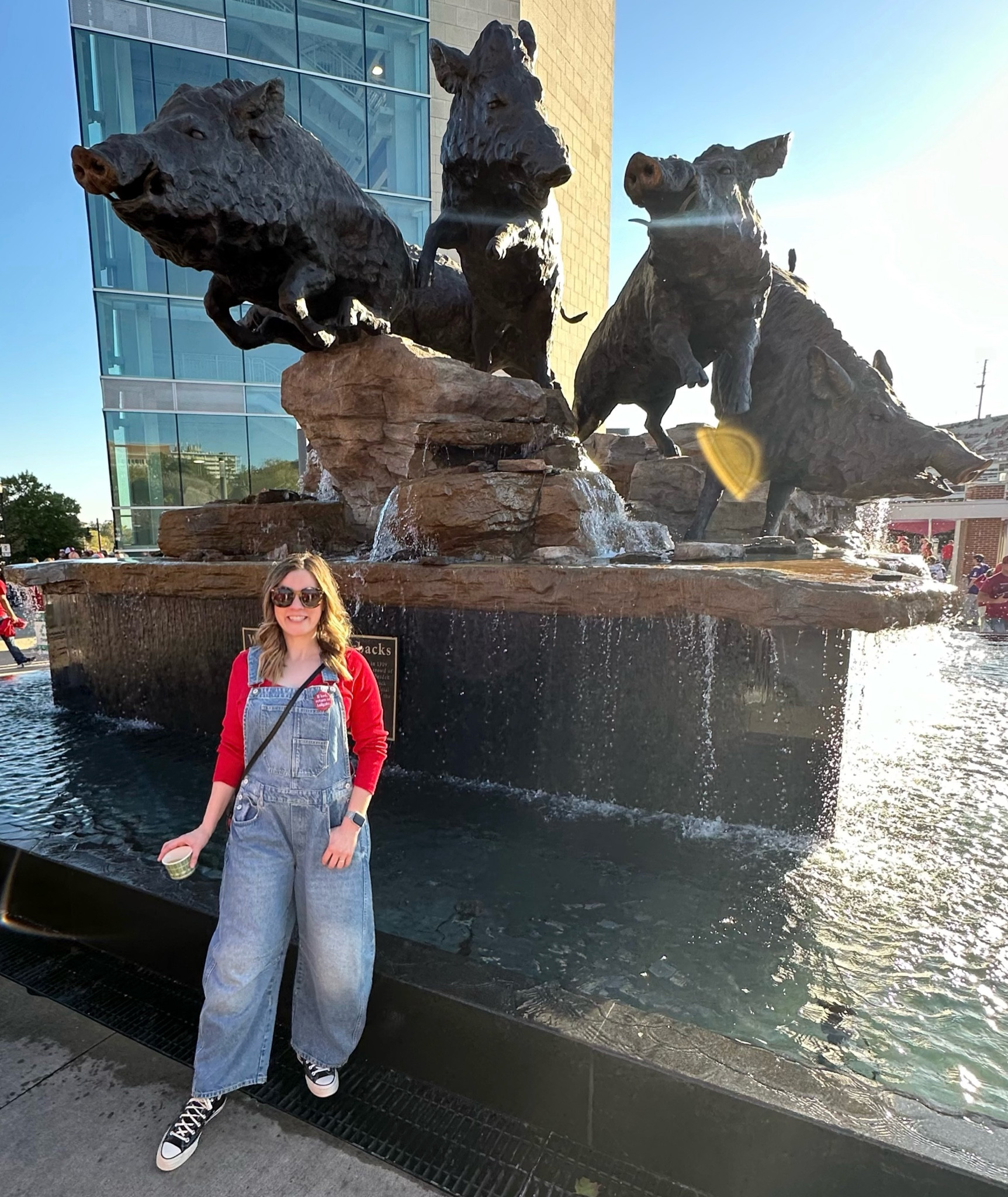 Homecoming outfit! So comfortable for tailgating. Barrel leg overalls. Converse.

#LTKStyleTip #LTKMidsize #LTKSeasonal