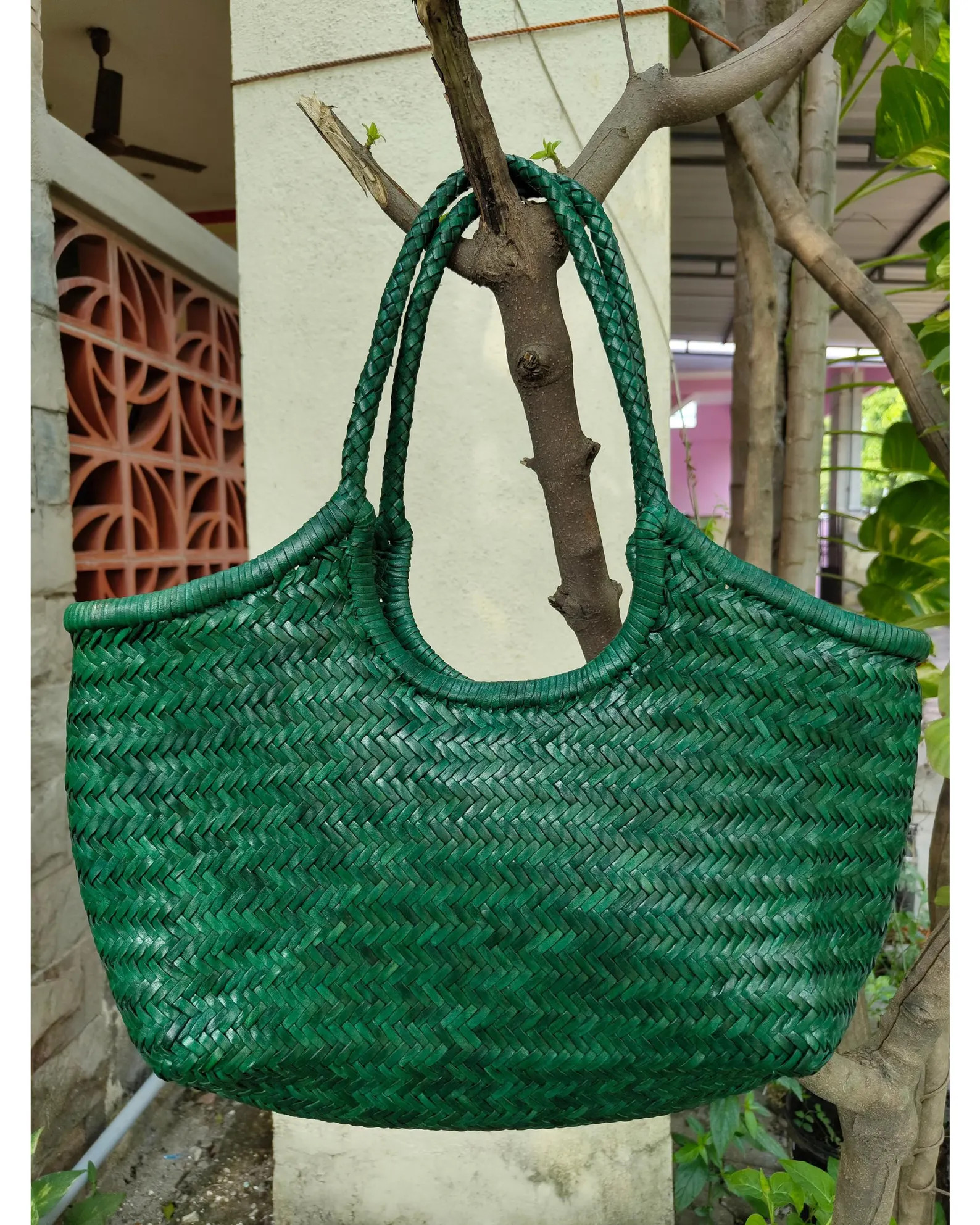 Handwoven Genuine Leather Ladies Hobo Bag - MONALISA - FOREST GREEN | Etsy (US)