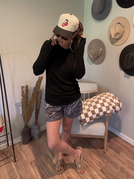 Todays casual outfit

This color camo shorts sold out but linked same shorts in 2 other camo colors - I did men’s Medium (typically a women’s large)

Sandals true to size

Long sleeve is AmalliTalli
Hat is by For Others 

#LTKstyletip #LTKfindsunder50 #LTKfindsunder100