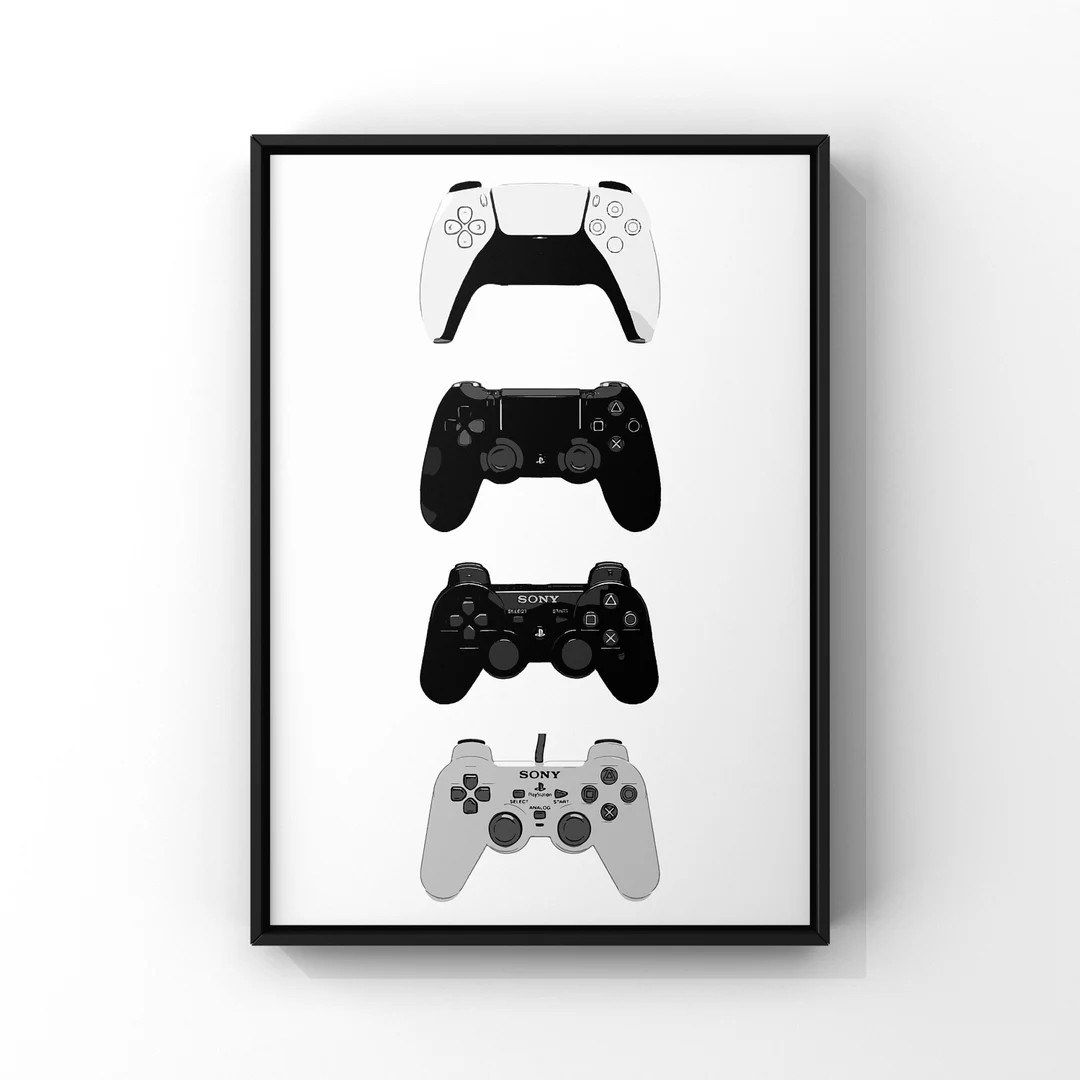 Gaming Prints, Controller Evolution Poster, Gaming Poster, Games Room Wall Art, Boys Bedroom Deco... | Etsy (US)
