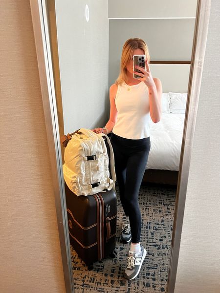 My go to flight and travel outfit is on sale for cyber week! These faux leather leggings are shapewear and look so chic while flying! 

#LTKCyberWeek #LTKsalealert #LTKtravel