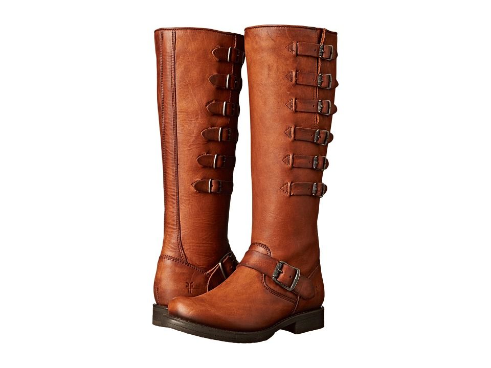 Frye - Veronica Belted Tall (Cognac Washed Oiled Vintage) Cowboy Boots | Zappos