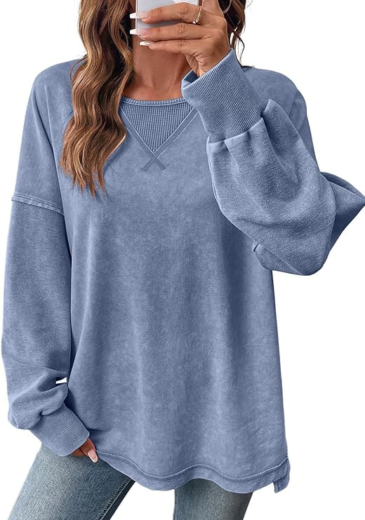 SHEWIN Women's Long Sleeve Crewneck Sweatshirt | Amazon (US)