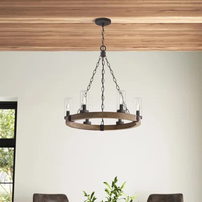Sawyer 6 - Light Unique / Statement Wagon Wheel Chandelier | Wayfair North America