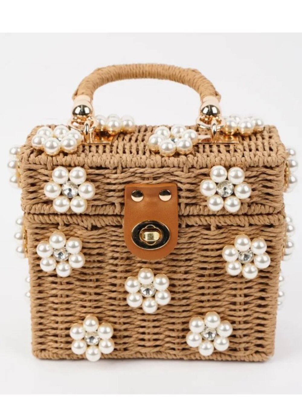 Daisy Embellished Straw Bucket Bag | Rattan Flower Box Purse by Jenna Lee | Poshmark