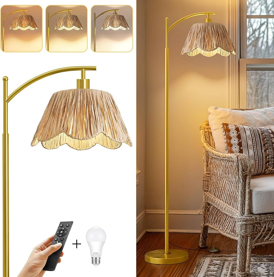 Oneach Boho Floor Lamp with 3 Color Temperatures, Farmhouse Floor Lamps for Living Room with Remo... | Amazon (US)