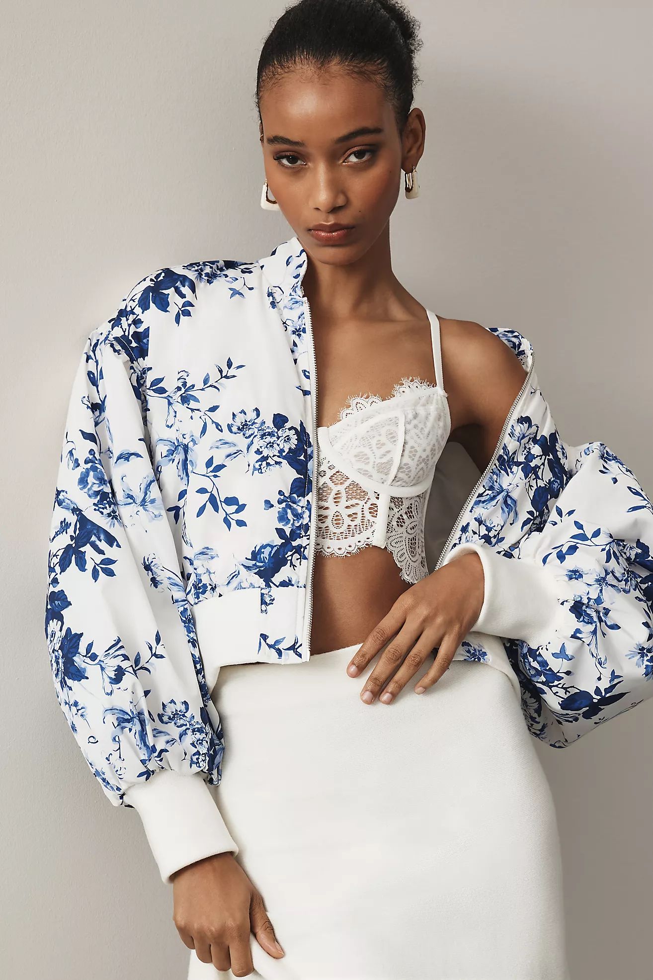 By Anthropologie Cropped Bomber Jacket | Anthropologie (US)