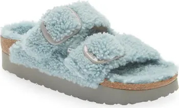 Birkenstock Papillio by Birkenstock Arizona Big Buckle Genuine Shearling Slide Sandal (Women) | N... | Nordstrom Rack