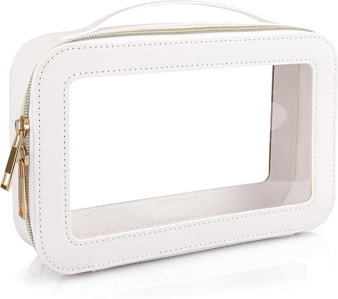 Clear Makeup Bag Clear Cosmetic Bag Large Toiletry Bag With Zipper Double Sided Travel Makeup Bag... | Amazon (US)