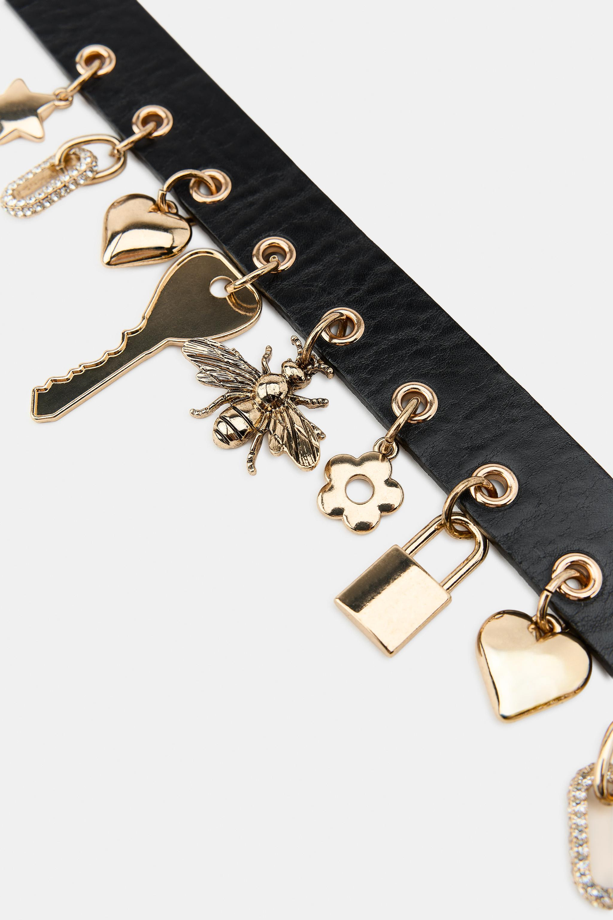 LEATHER CHARM BELT | Zara US