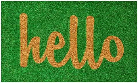 Calloway Mills 100261729GNS Hello Doormat Green/Natural Script 17" x 29" | Amazon (US)