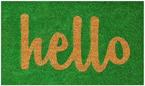 Calloway Mills 100261729GNS Hello Doormat Green/Natural Script 17" x 29" | Amazon (US)