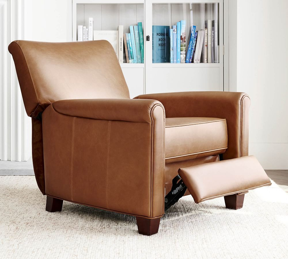 Irving Roll Arm Leather Recliner | Pottery Barn (US)