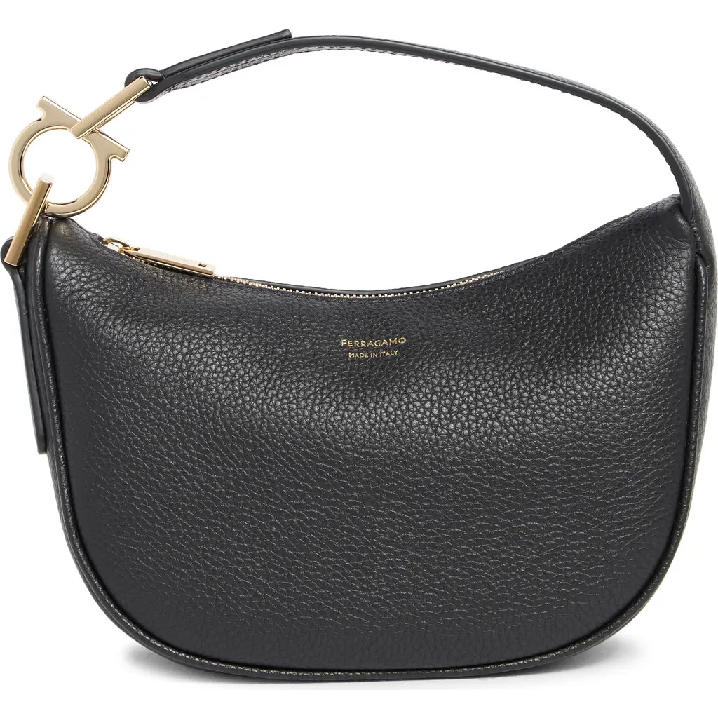 FERRAGAMO Mini Smile Leather Top Handle Bag in Nero at Nordstrom | Nordstrom