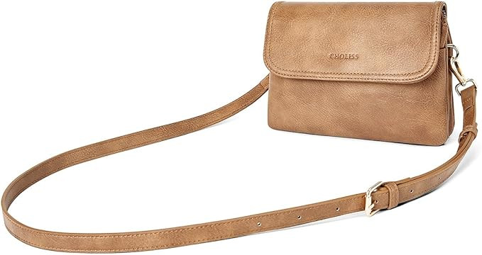 CHOLISS Small Crossbody Bags for Women, Vegan Leather Cell Phone Purse, Mini Travel Purse with Ad... | Amazon (US)