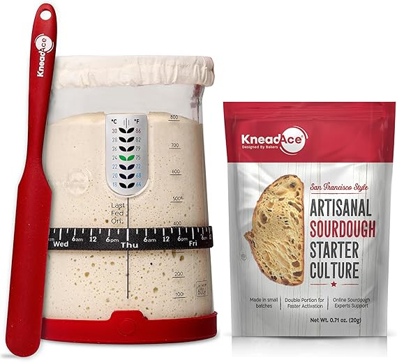 KneadAce Pro Sourdough Starter Jar Kit and Starter Culture | Amazon (US)