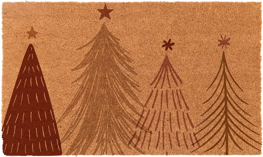 COCO MATS 'N MORE Christmas Mats Made in USA - Boho Christmas Trees (18L x 30W) | Coir Doormat Ho... | Amazon (US)
