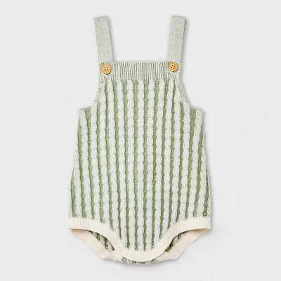 Baby Braided Cable Sweater Romper - Cat & Jack™ Sage Green | Target