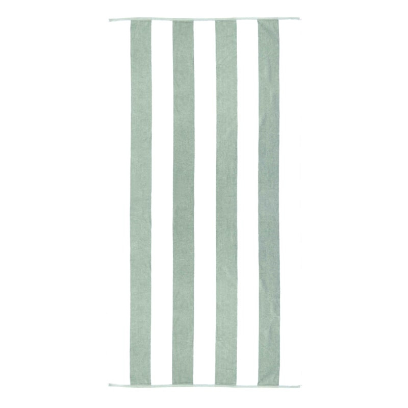 Cabana Green & White Striped Reversible Beach Towel, 40x70 | At Home