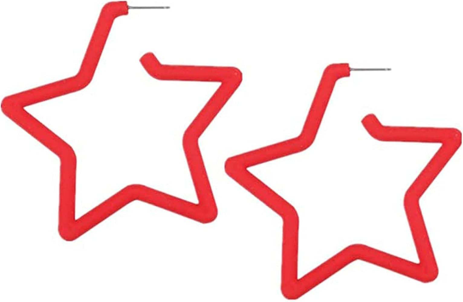 80 90s Colorful Classic Big Star Triangle Heart Shape Hoop Earrings Retro Neon Frosted Geometric ... | Amazon (US)