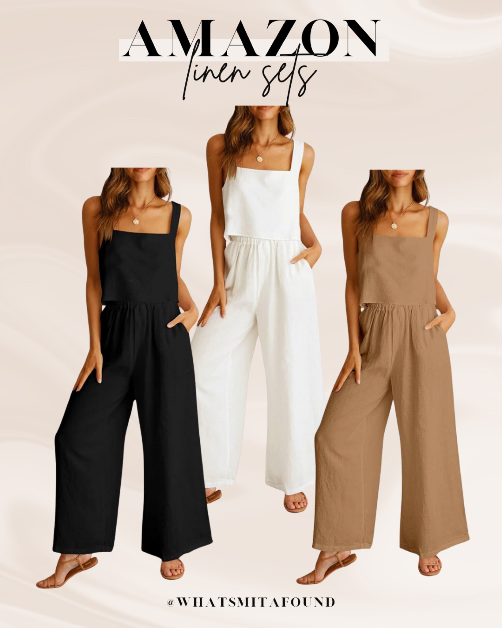 Two piece linen sets from Amazon! Trendy linen set, summer linen set, two piece summer set, two piece linen set, linen pant set, matching linen set, matching summer set, black linen set, white linen set, brown linen set, black matching set, white matching set, brown matching set, trendy summer set,
Flowy linen set, lightweight linen set

#LTKSeasonal #LTKstyletip #LTKfindsunder50