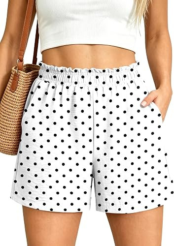 SANMM Shorts for Women Summer Beach Elastic Waist High Waist Dressy Shorts | Comfy Lightweight,Su... | Amazon (US)