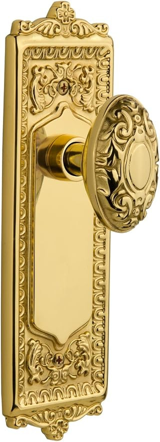 Nostalgic Warehouse Egg & Dart Plate with Victorian Knob, Double Dummy, Unlacquered Brass | Amazon (US)