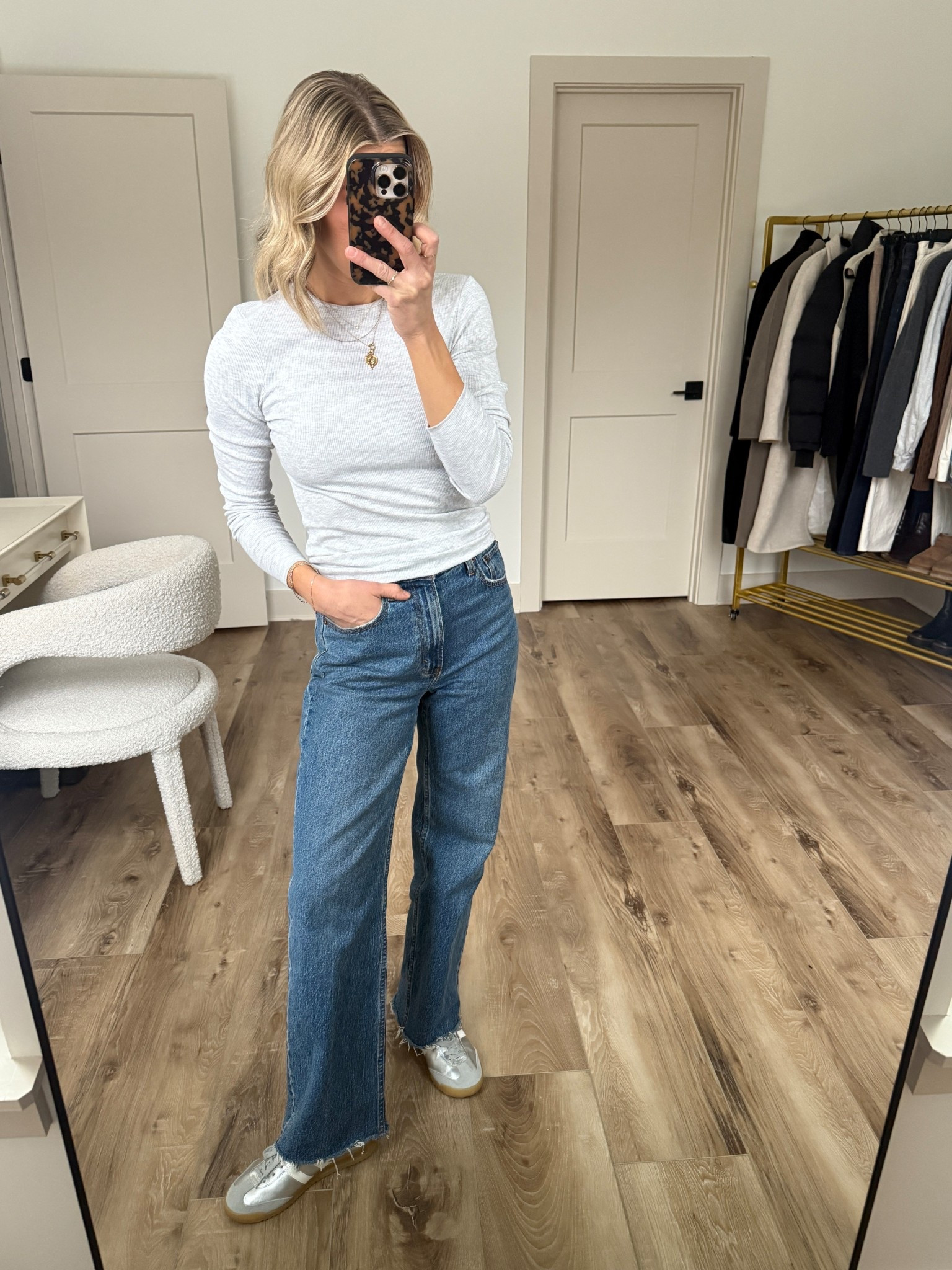 Wearing 26/reg jeans, small long sleeve, sneakers tts 

#LTKootd #LTKSaleAlert #LTKOver40