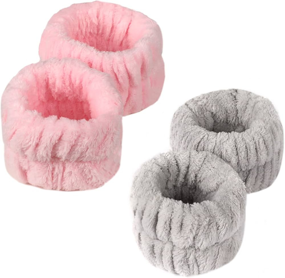 4 Pcs Face Washing Wristbands, Soft & Absorbent Microfiber Wrist Scrunchies for Washing Face, Fac... | Amazon (US)