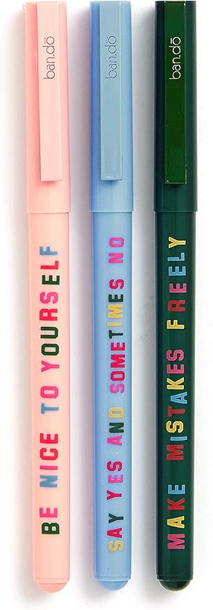 ban.do Women's Write On Black Ink Pen Set of 3, Assorted (Katie Kimmel) | Amazon (US)