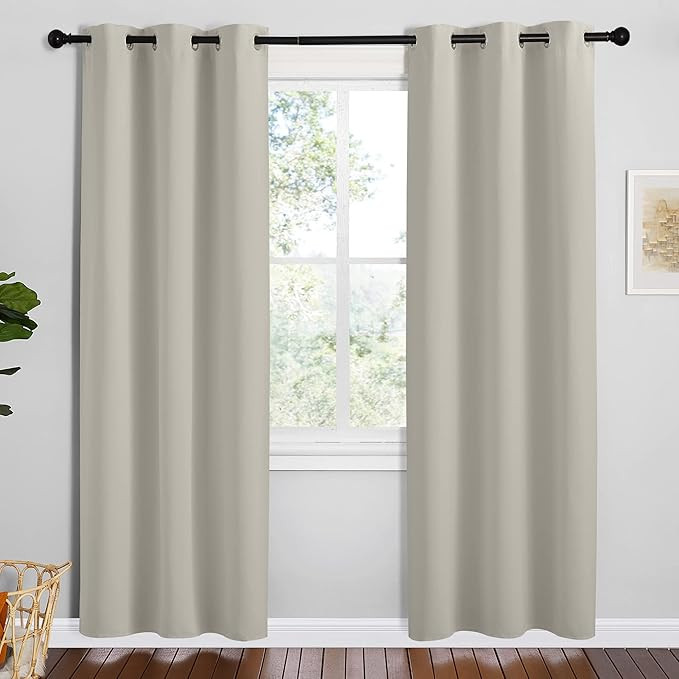 NICETOWN Kitchen 78 inches Long Curtains for Decoration, Natural, 2 Panels, 42 inches Wide, Therm... | Amazon (US)