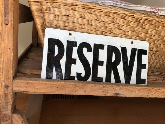 Enamel Reserve sign from England | Etsy (US)