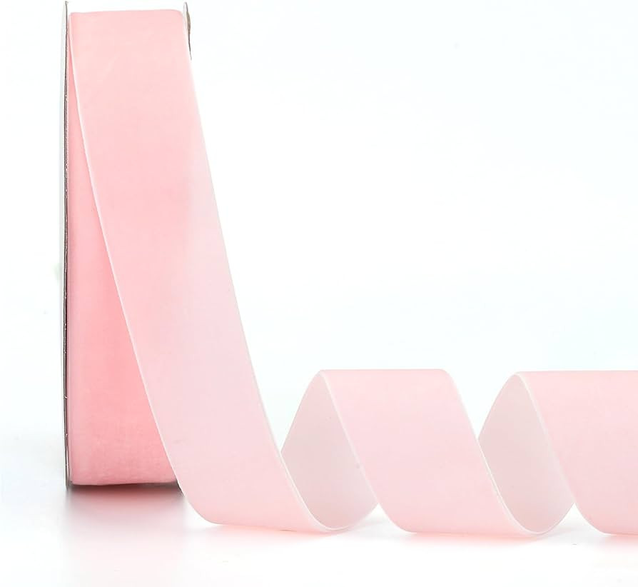 Light Pink Velvet Ribbon 1-1/2 Inch x 20Yd,Great for Gift Wrapping,Hair Bows,Christmas,Wedding Pa... | Amazon (US)