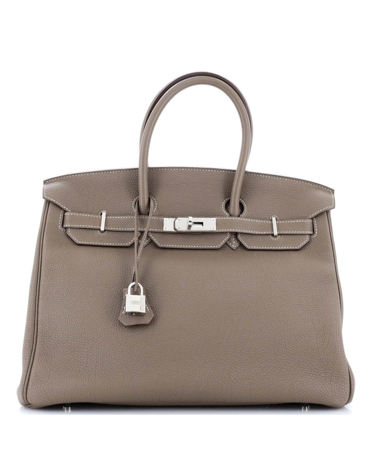 Pre-Owned Hermes Birkin 35 Handbag Grey Togo with Palladium Hardware - Etoupe | Macy's