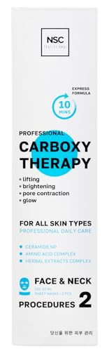 Name Skin Care Korean Carboxy CO2 Therapy Face & Neck Mask Set of 2 - Hydrating Oxygen Carboxytherapy Skincare Sheet Masks - Moisturizing Anti Aging Pore Tightening Brightening Facial Treatment Gel | Amazon (US)