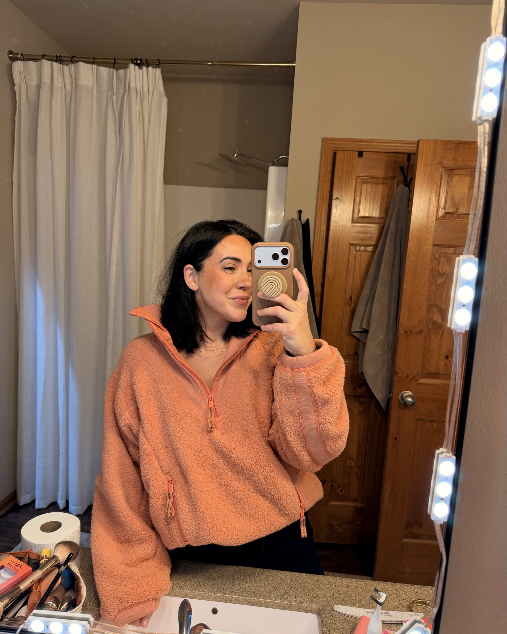 Cozy and cute lounge outfit for winter! Winter lounge but make it cute. Top is size L but I could do M it’s very big. Pants size L. 

#LTKMidsize #LTKSeasonal #LTKActive