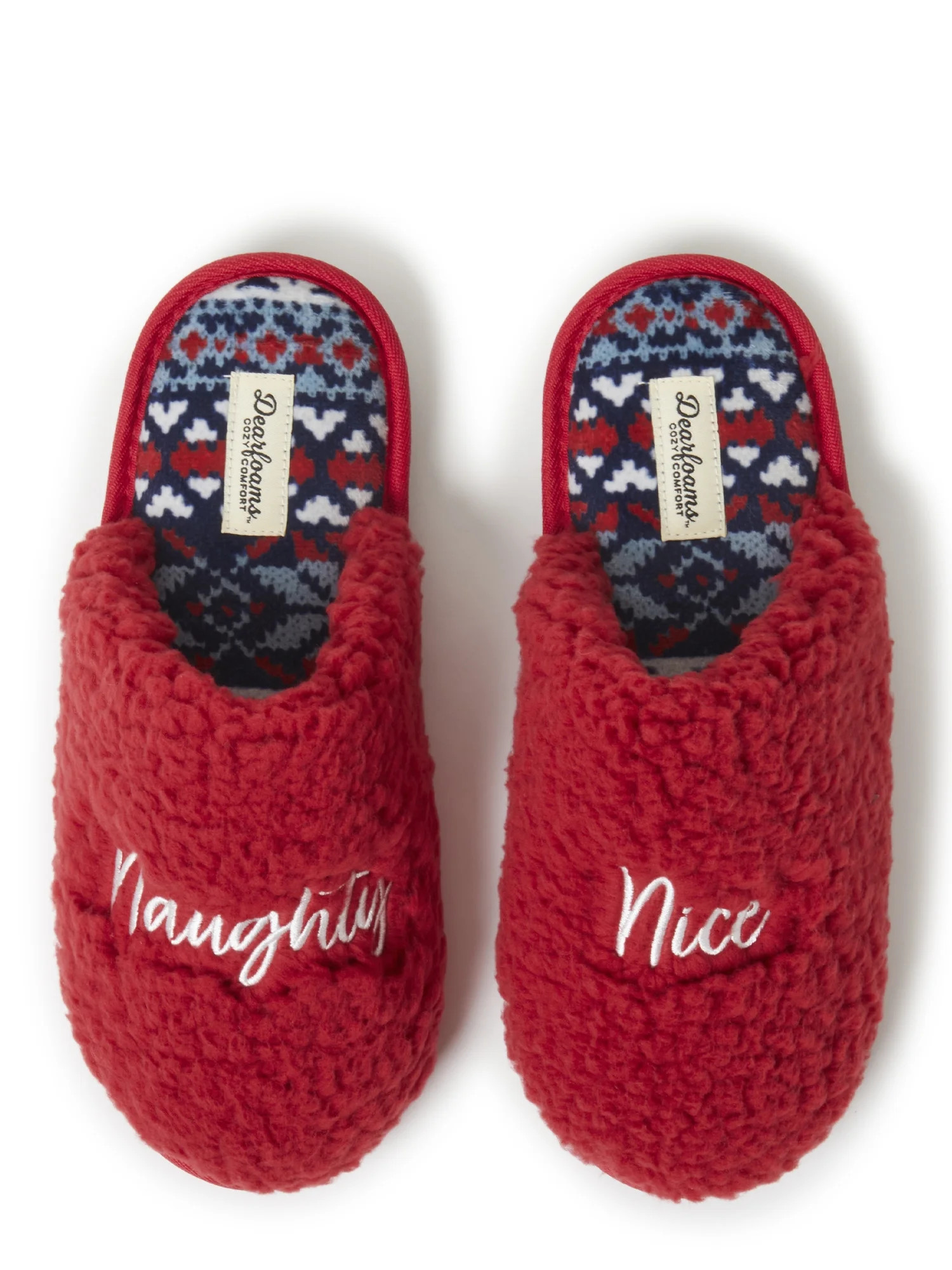 Dearfoams Cozy Comfort  Women's Naughty & Nice Slippers - Walmart.com | Walmart (US)