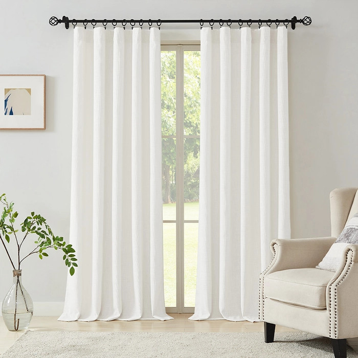Cotton Blend Linen Look Curtains | Curtarra
